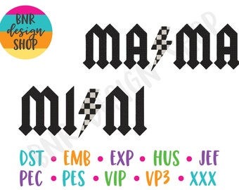 Mama and Mini Embroidery Design, Mama Embroidery File Mini, Mini Embroidery Designs for Kids, Cool Mom Embroidery File for Machine