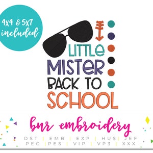 Back to School Embroidery Design, School Embroidery, Too Cool for School, Embroidery File, Embroidery Pattern
