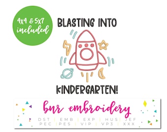 Kindergarten Machine Embroidery Design for Kids and Back to School