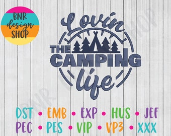 Camping Embroidery Design, 2 Sizes, Adventure Embroidery, Outdoor Embroidery, Embroidery Pattern, Embroidery File