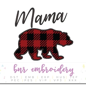 Mama Bear Applique Embroidery Design, Mom Embroidery, Embroidery Design, Embroidery Pattern, Embroidery File