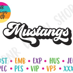 Mustangs Machine Embroidery Design, 3 Sizes, Embroidery Design, Embroidery Pattern, Embroidery File, Instant Download