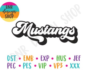 Mustangs Machine Embroidery Design, 3 Sizes, Embroidery Design, Embroidery Pattern, Embroidery File, Instant Download