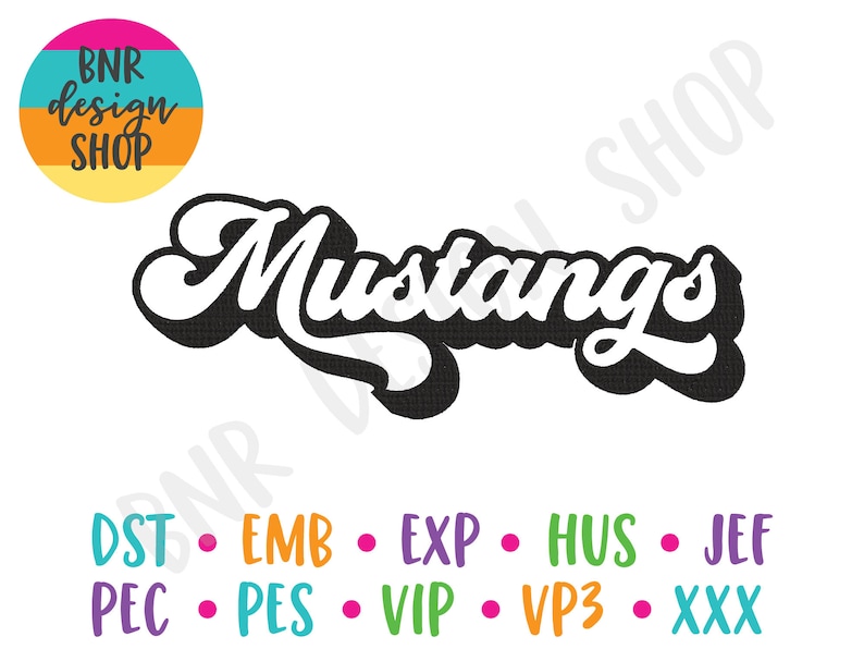 Mustangs Machine Embroidery Design, 3 Sizes, Embroidery Design ...