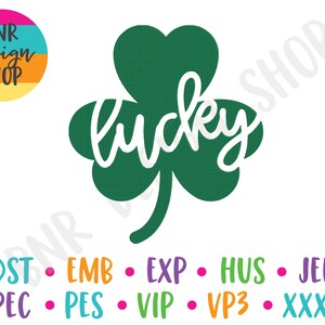 Shamrock Embroidery, 2 Sizes, St. Patrick&#39;s Day Machine Embroidery Design, Embroidery Pattern, Embroidery File, Instant Download