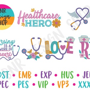 Nurse Embroidery Designs, 6 Designs, Nursing Embroidery Design, Embroidery Pattern, Embroidery File, Instant Download