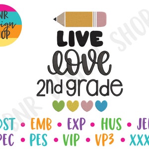 Lehrer Stickdatei, Back to School Stickdatei, 2. Klasse Stickdatei, 3 Größen, Maschinenstickerei, Stickdateien