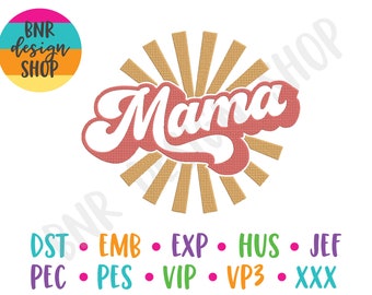 Mama Embroidery Design for Machine, Mom Embroidery Designs for Hats, Mama Embroidery File for Mom, Mom Embroidery Pattern Machine