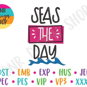 Nautical Embroidery, Seas the Day Embroidery Design, Summer Embroidery, Machine Embroidery, Embroidery File, Embroidery Pattern