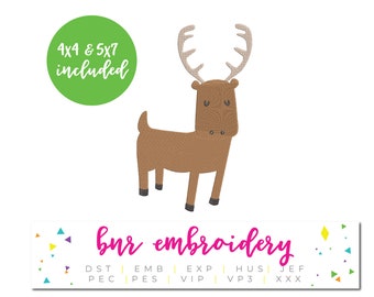 Moose Machine Embroidery Design, Woodland Embroidery Design, Embroidery Pattern, Embroidery File