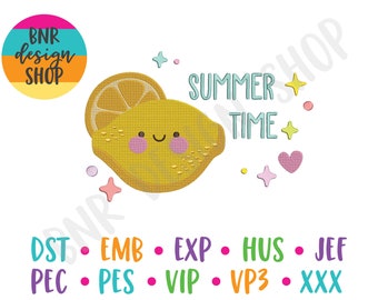 Summer Time Embroidery Design, Summer Embroidery, Machine Embroidery, Embroidery File, Embroidery Pattern, Instant Download