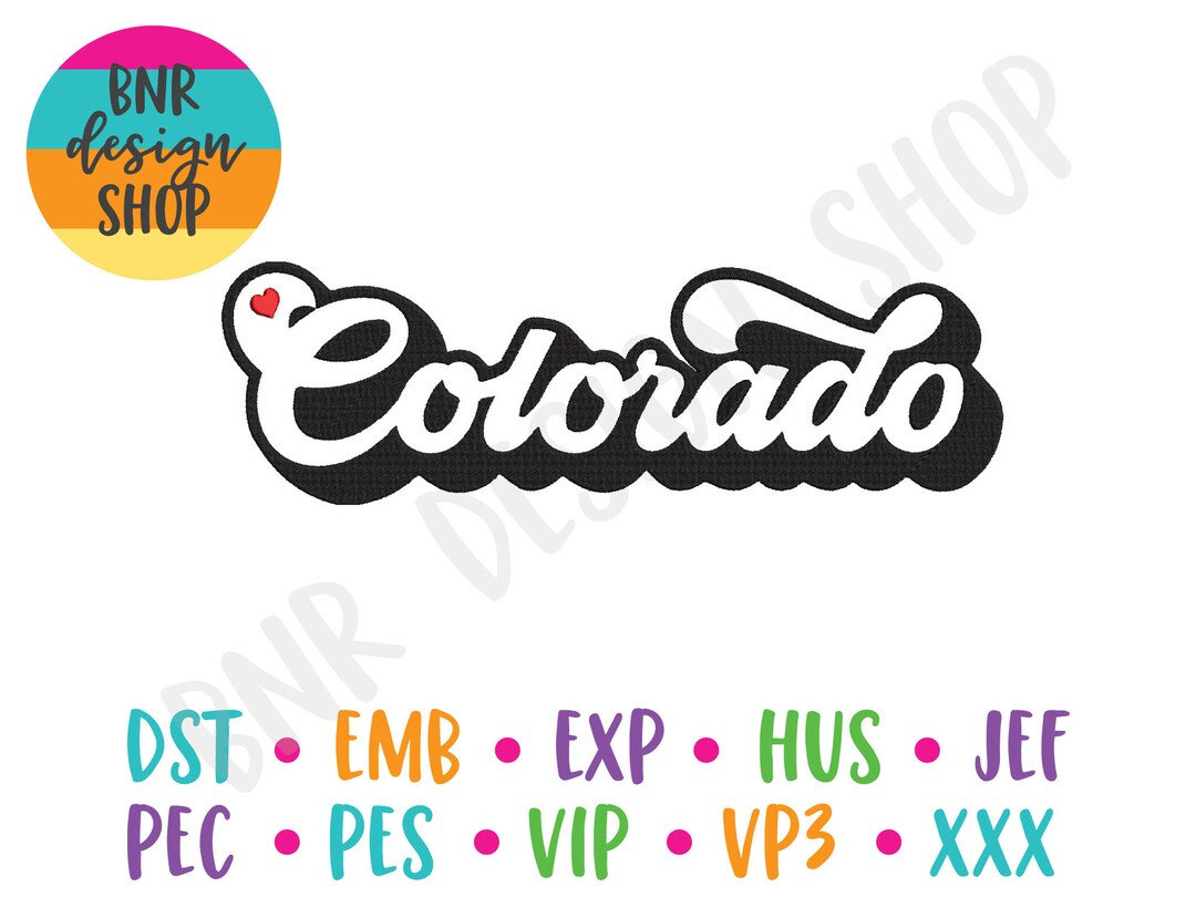 Colorado Embroidery Design, 3 Sizes, Home Embroidery, Embroidery Design ...