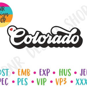 Colorado Embroidery Design, 3 Sizes, Home Embroidery, Embroidery Design, Embroidery Pattern, Embroidery File