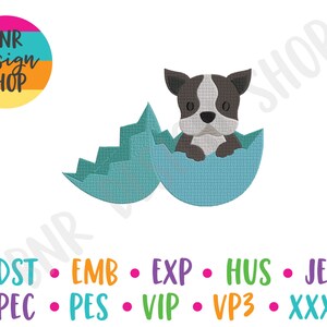 Easter Embroidery Design, Dog Embroidery, Puppy Embroidery Design, Embroidery Pattern, Embroidery File, Instant Download