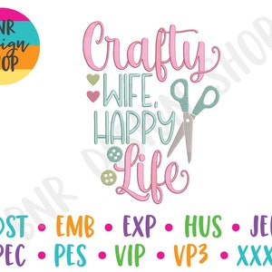 Crafting Embroidery Design, 3 Sizes, Sewing Room Embroidery Design, Embroidery Pattern, Embroidery File, Instant Download