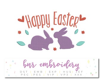 Easter Embroidery Design, Happy Easter Embroidery, Embroidery Design, Embroidery Pattern, Embroidery File, Instant Download