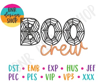 Halloween Embroidery Designs for Halloween, Boo Crew Embroidery Design Halloween, Trendy  Embroidery File, Kids Halloween Embroidery Design