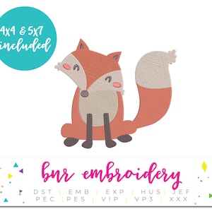 Fox Machine Embroidery Design, Woodland Embroidery Design, Embroidery Pattern, Embroidery File