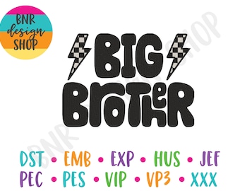 Big Brother Embroidery Design for Boys, Brother Embroidery Design for Kids, Big Brother Little Brother, Kids Embroidery Patterns for Kids