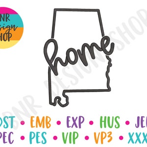 Alabama Embroidery Design, 4 Sizes, Home Embroidery, Embroidery Design, Embroidery Pattern, Embroidery File