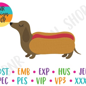 Dachshund Embroidery Design, 4 Sizes, Dog Mom Embroidery, Machine Embroidery, Embroidery File, Embroidery Pattern, Instant Download