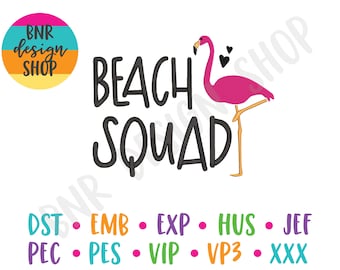 Beach Embroidery Design, Flamingo Embroidery,  Summer Embroidery, Machine Embroidery, Embroidery File, Embroidery Pattern