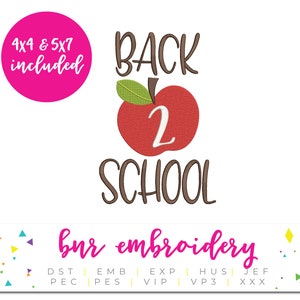 Back to School Embroidery Design for Kids, Teacher Embroidery Design for School, School Embroidery Pattern Machine, Trendy Embroidery