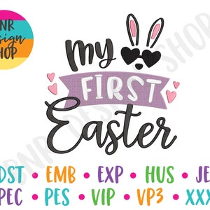 Easter Embroidery Design, 2 Sizes, My First Easter Embroidery Design, Embroidery Pattern, Embroidery File, Instant Download