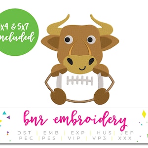 Longhorn Applique Machine Embroidery, Football Embroidery Design, Embroidery Pattern, Embroidery File, Instant Download