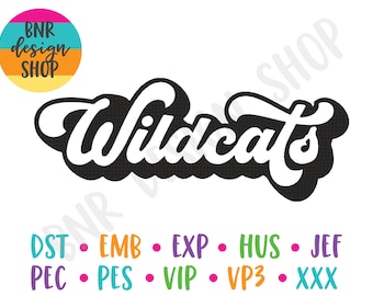 Wildcats Embroidery Design, Sports Embroidery Design, 3 Sizes, Embroidery Design, Embroidery Pattern, Embroidery File, Instant Download