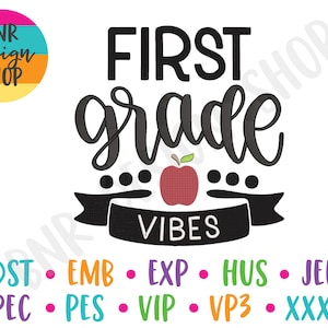 Back to School Embroidery Design, Teacher Embroidery Design, Fifth Grade Embroidery Design, 2 Sizes, Embroidery Design, Embroidery Files