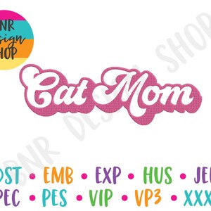 Cat Mom Embroidery Design, 3 Sizes, Fur Mama Embroidery, Embroidery Design, Embroidery Pattern, Embroidery File, Instant Download