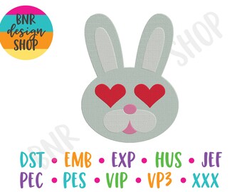 Bunny Embroidery Design, 2 Sizes, Love Embroidery, Machine Embroidery, Embroidery Design, Embroidery Pattern, Embroidery File