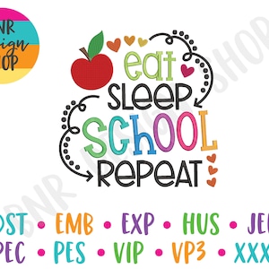 School Embroidery Designs for Teacher, Teacher Embroidery File Trendy Embroidery Designs for Machine, Back to School Embroidery for T-Shirts