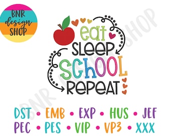 School Embroidery Designs for Teacher, Teacher Embroidery File Trendy Embroidery Designs for Machine, Back to School Embroidery for T-Shirts