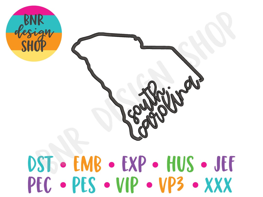 South Carolina Embroidery Design, 3 Sizes, Home Embroidery, Embroidery Design, Embroidery