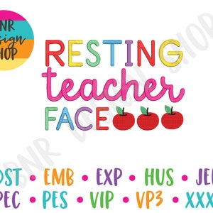 Leraar Borduurwerk Ontwerp, Terug naar School Borduurwerk Ontwerp, Rustende Leraar Gezicht Borduren, Borduurwerk Ontwerp, Borduurwerken Bestanden