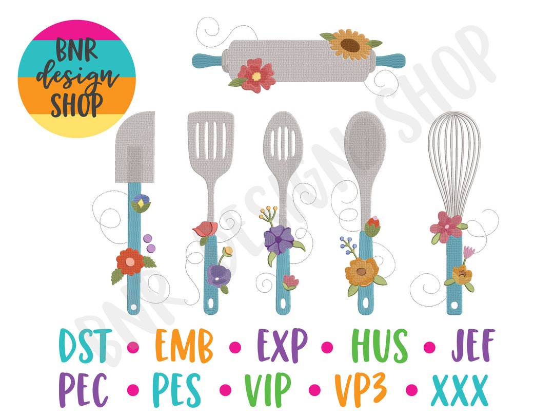 Kitchen Embroidery Design Bundle, Kitchen Embroidery Pattern