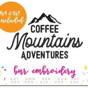 Camping Embroidery Design, Mountains Embroidery, Adventure Embroidery Design, Embroidery Pattern, Embroidery File