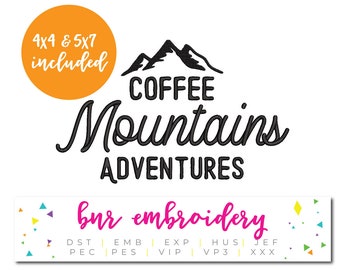 Camping Embroidery Design, Mountains Embroidery, Adventure Embroidery Design, Embroidery Pattern, Embroidery File
