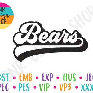 Bears Embroidery Design, 3 Sizes, Embroidery Design, Embroidery Pattern, Embroidery File, Instant Download