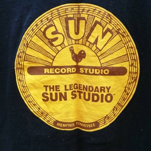 Sun Studio The Legendary Records Vintage 90&#39;s T-shirt Elvis Presley Johnny Cash Rock n Roll Size M