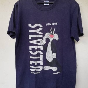 Maglietta vintage del 1992 del personaggio del gatto Silvestro dei Looney Tunes, taglia M, Warner Bros.