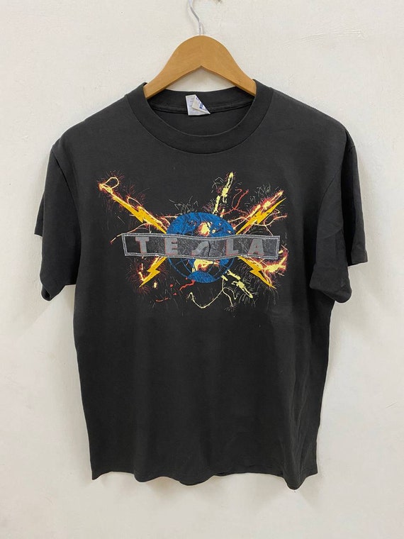 Vintage 1987 Tesla Mechanical Resonance Tour T-shirt - Etsy 日本