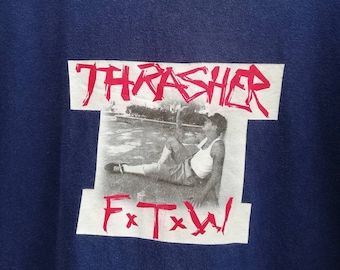 Camiseta vintage de los 90 con el logo de Christian Hosoi en el monopatín de Santa Cruz Powell Pushead