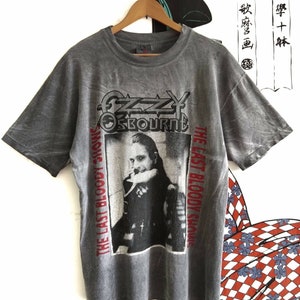 Vintage 90&#39;s Ozzy Osbourne X Black Sabbath // The Last Bloody Shows Tour 1992 Tee Shirt T-Shirt Large Size