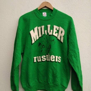 Vintage 80&#39;s Miller Rustler High School Football Basketball Sweatshirt Size M