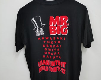 Vintage 1991 Mr Big Lean Into It World Tour T-shirt Hard