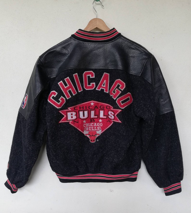 Vintage 1980 S Chicago Bulls Team Legends Nba Varsity Wool Jacket Embroidered Size M Michael Jordan Basketball