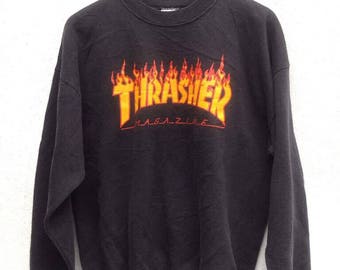 Vintage 90's Thrasher Magazine Flame Logo Skateboarding